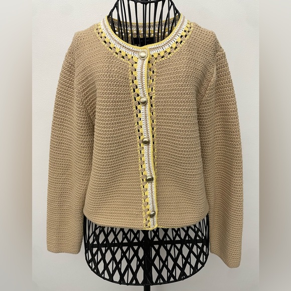 ANN TAYLOR crochet cardigan size L - Picture 5 of 12